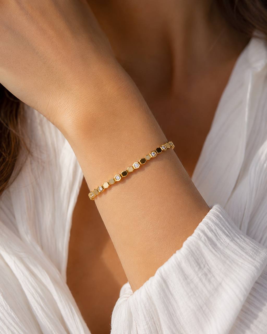 Gold Crystal Link Bracelet