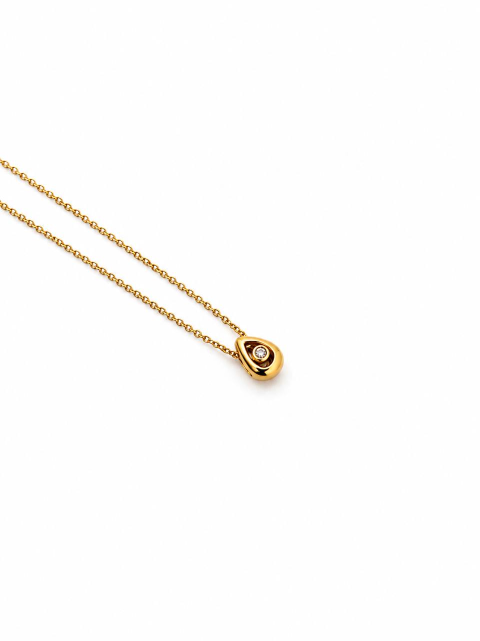 Gold Teardrop Pendant Necklace