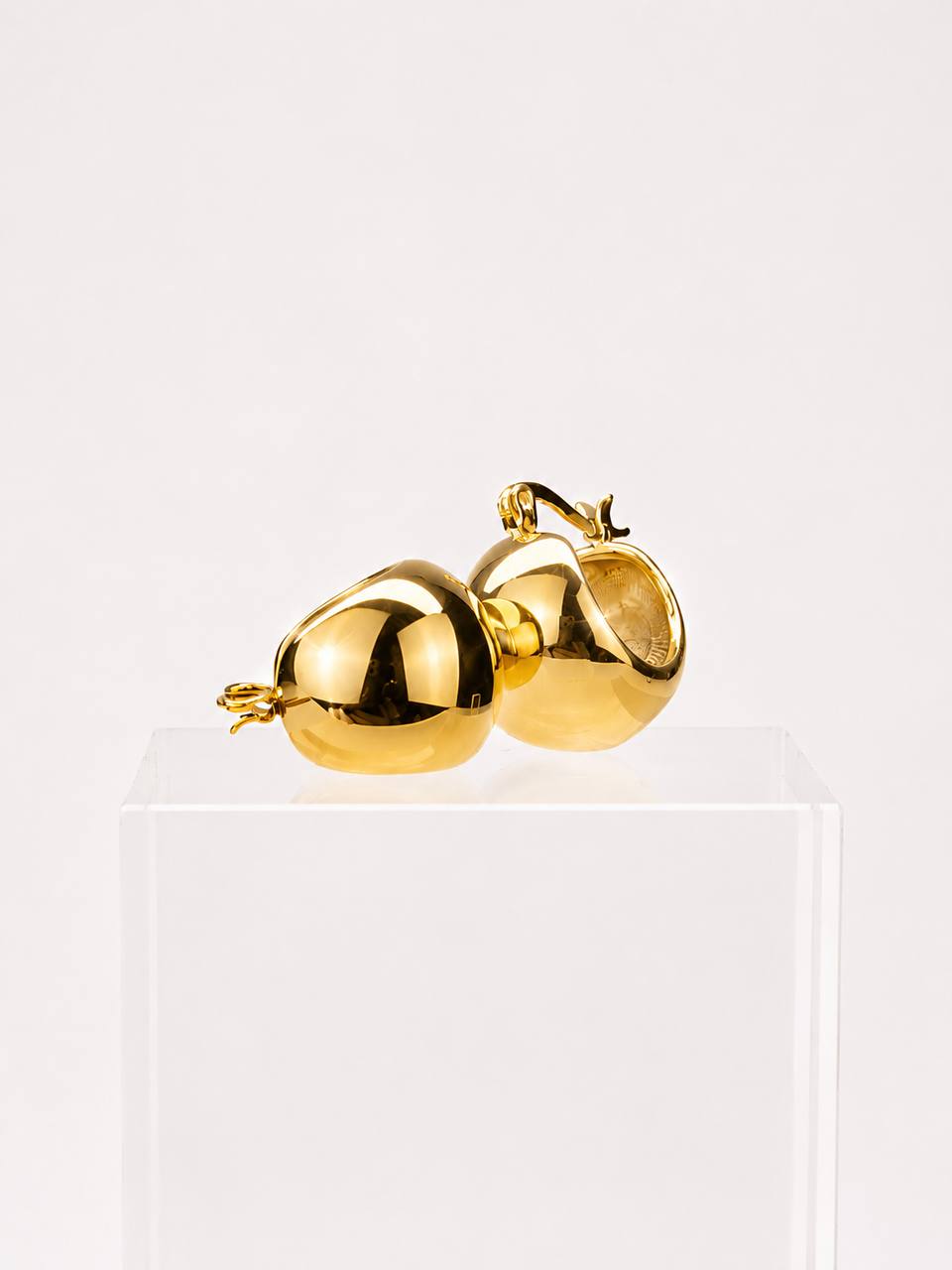 Gold Drop Hoop Earrings