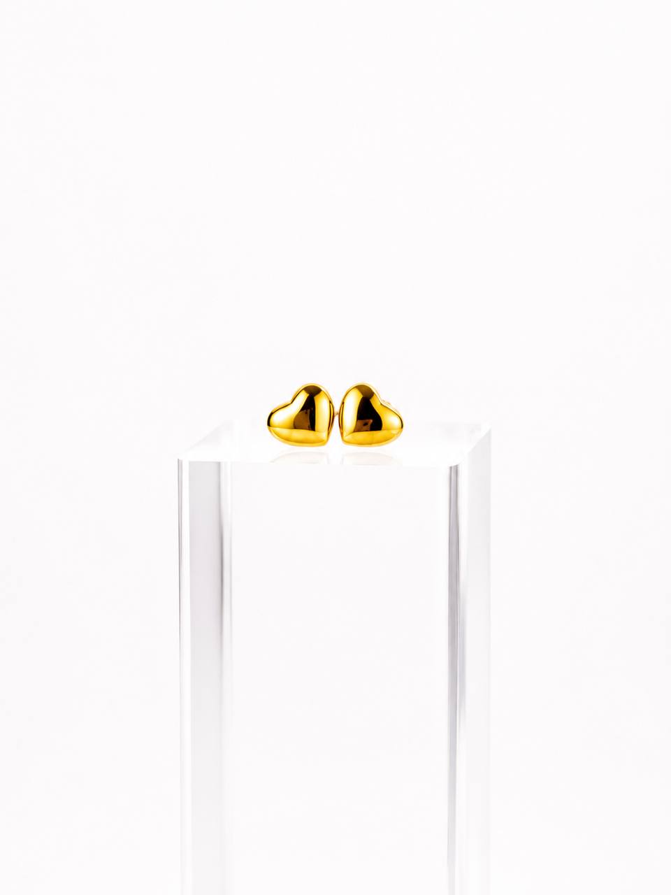 Gold Heart Stud Earrings
