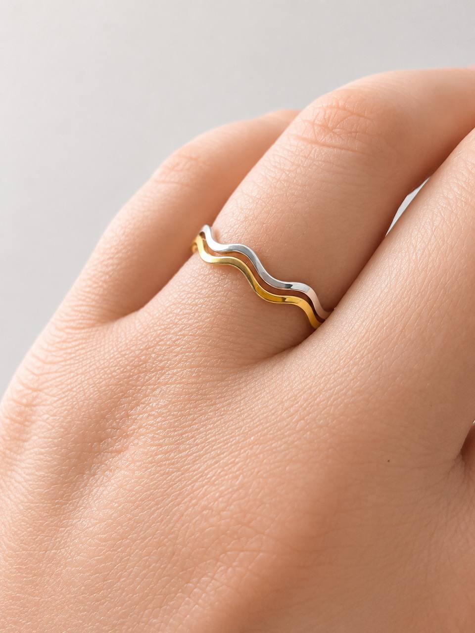 Gold Trinity Wave Ring