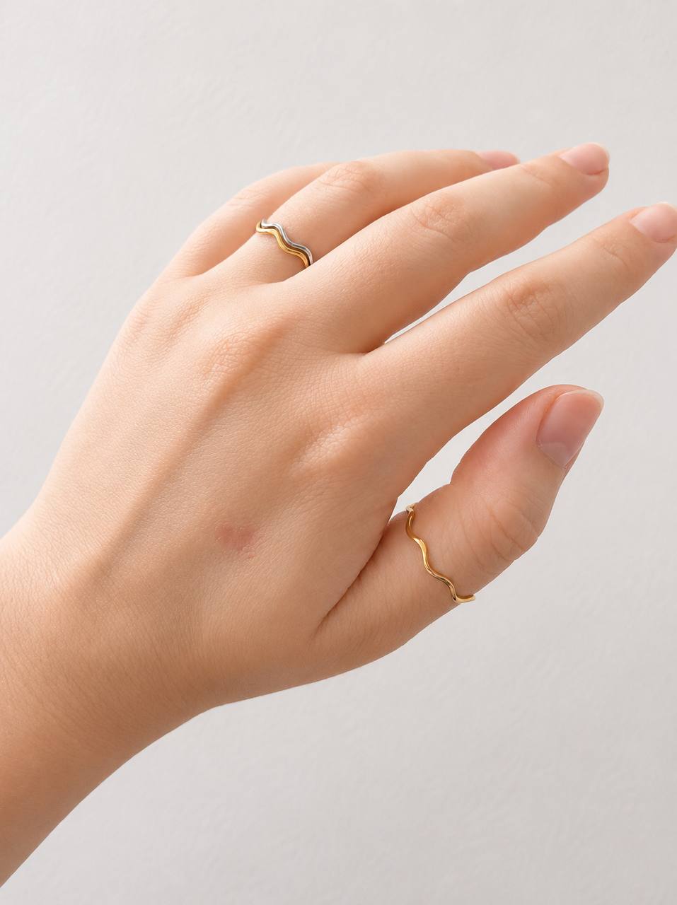 Gold Trinity Wave Ring