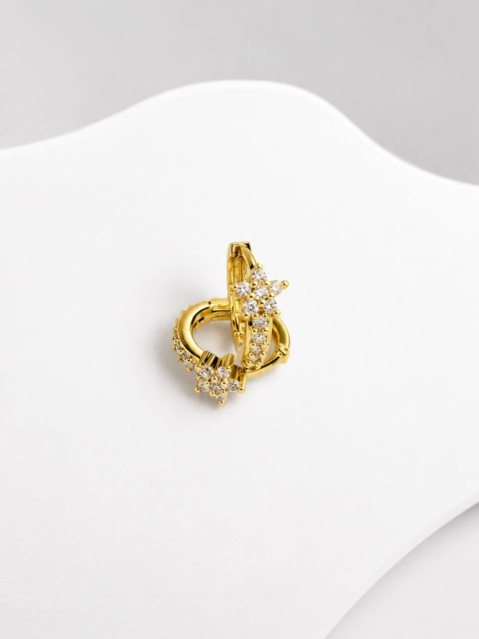 Gold Flower Hoop Earrings
