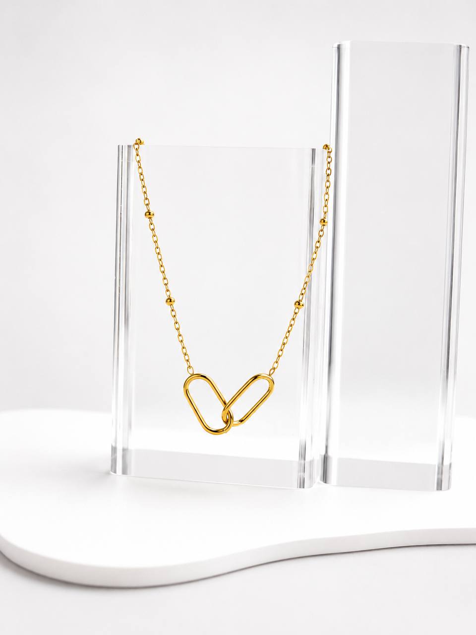 Gold Safety Pin Necklace