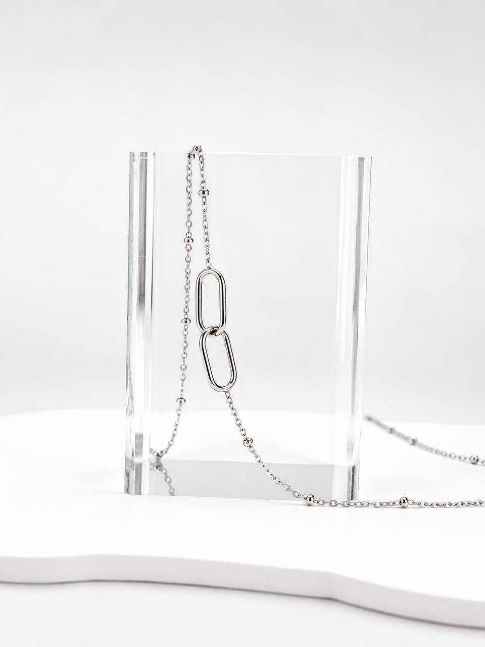 Silver Safety Pin Necklace