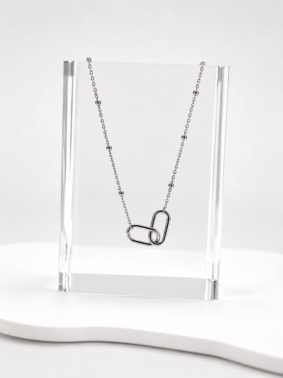 Silver Safety Pin Necklace