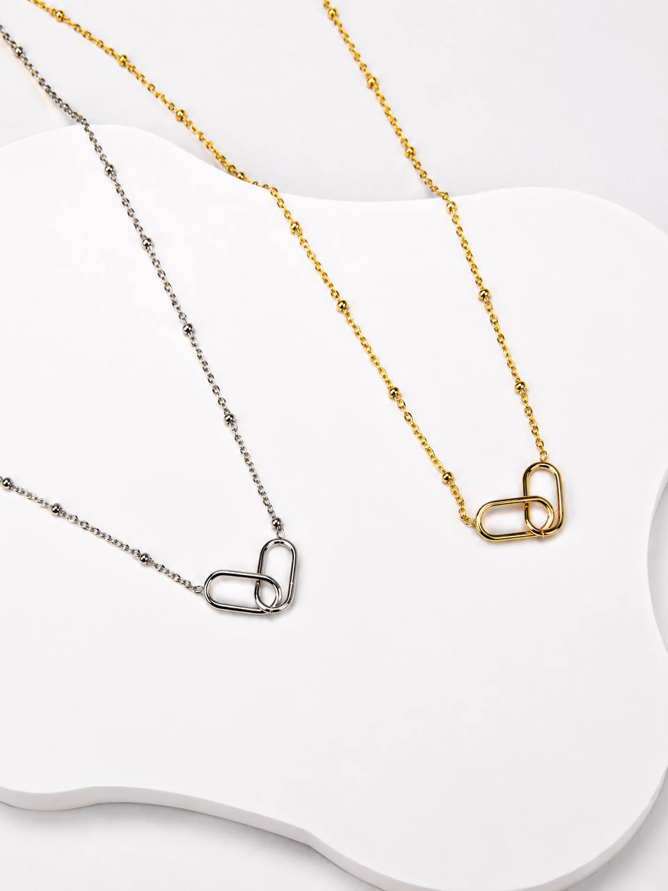 Silver Safety Pin Necklace