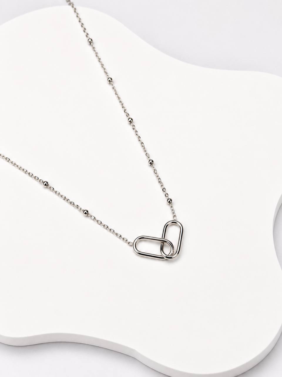 Silver Safety Pin Necklace