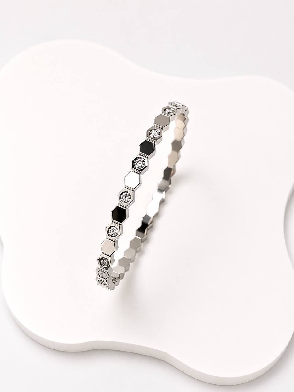 Silver Crystal Link Bracelet